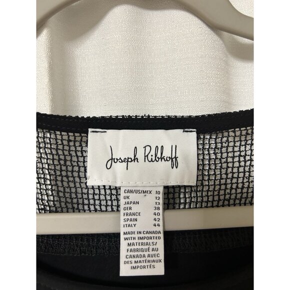 Joseph Ribkoff Mesh Black Tunic Flowy 10 Top Shirt - Picture 3 of 4